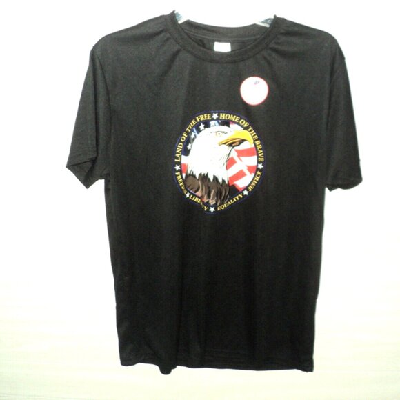 Bald Eagle Men's Size L Black Tee Shirt Short Sleeves, Disabled Veterans NEW - Picture 1 of 6